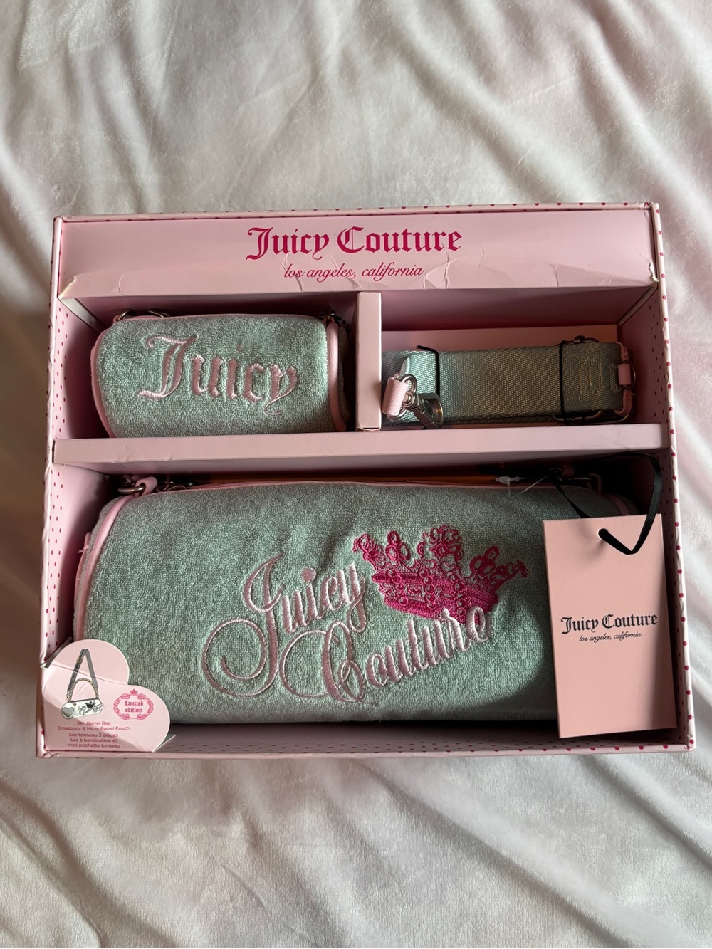 Juicy Couture Women's Turquoise Pastel Heritage Barrel Bag Gift Set